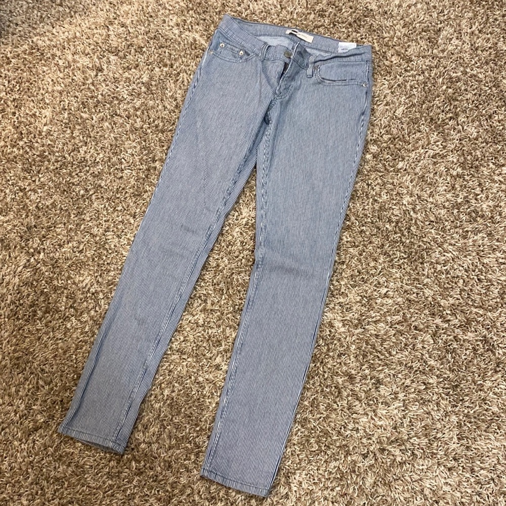 Blue and White Levi Jeans